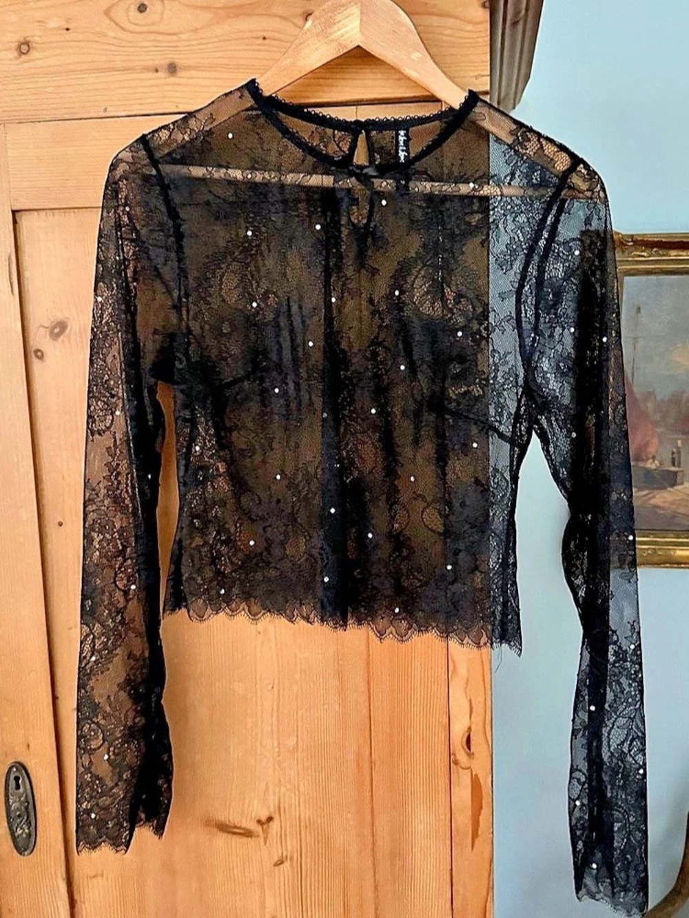 For Love and Lemons Black Lace Long Sleeve
